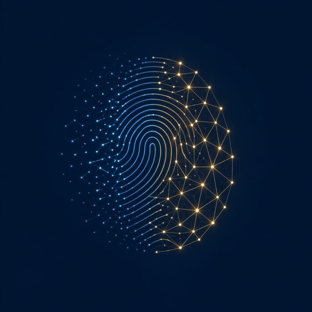 Der LEI-Code als digitale Geschäftsidentität — ein Fingerabdruck, der sich in ein Datennetzwerk verwandelt